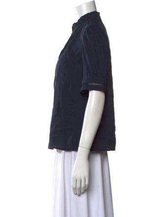 FRAME Linen Turtleneck Top