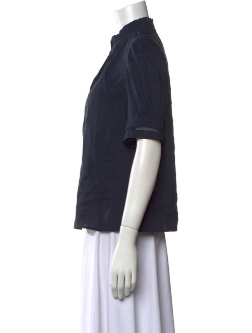 FRAME Linen Turtleneck Top