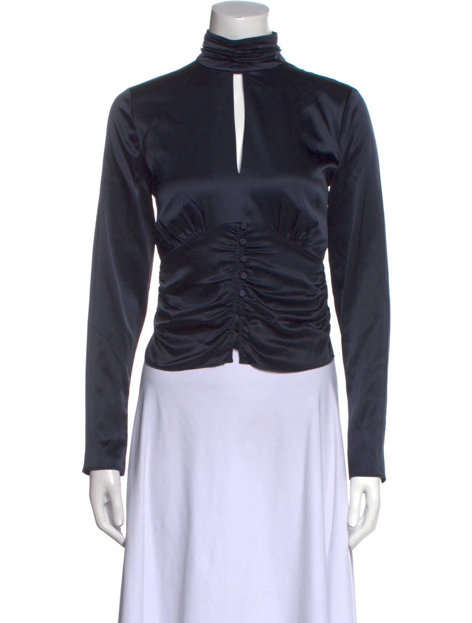 FRAME Silk Mock Neck Sweatshirt