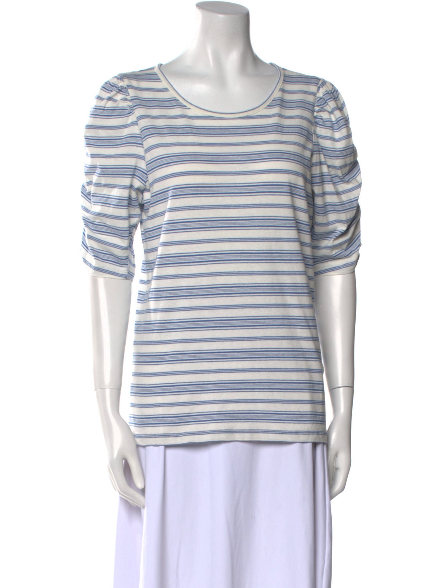FRAME Striped Scoop Neck T-Shirt