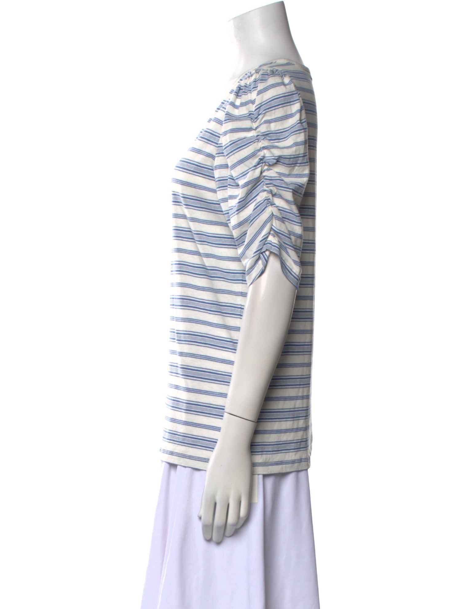 FRAME Striped Scoop Neck T-Shirt