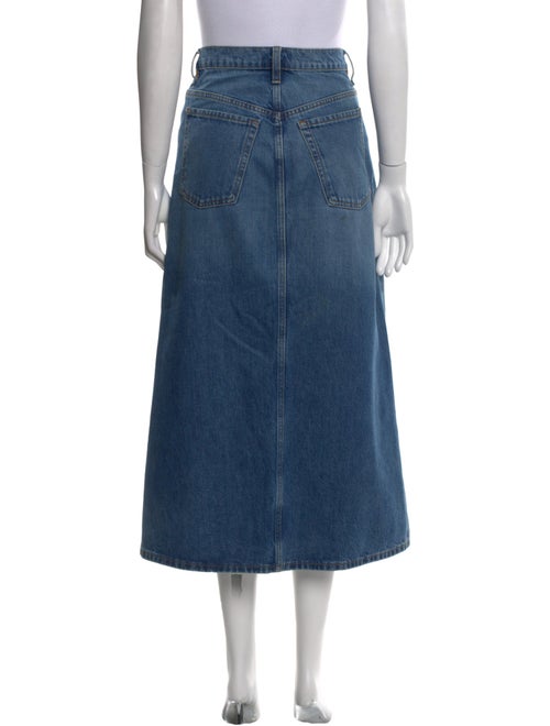 FRAME Raw-Edge Trim Midi Length Skirt