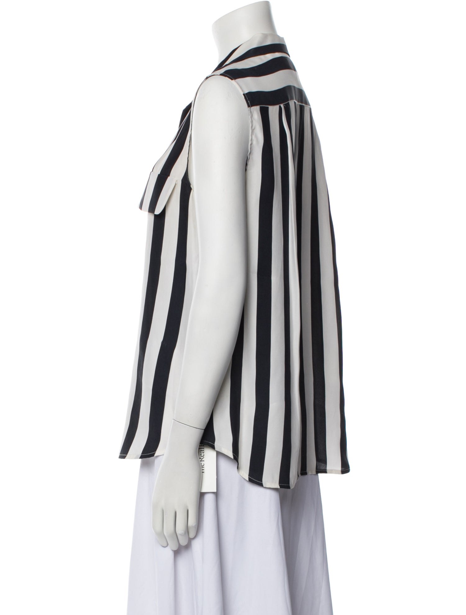 FRAME Silk Striped Button-Up Top