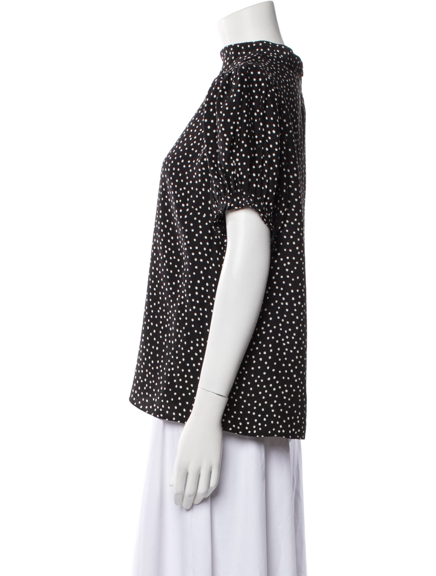 FRAME Silk Polka Dot Print Blouse