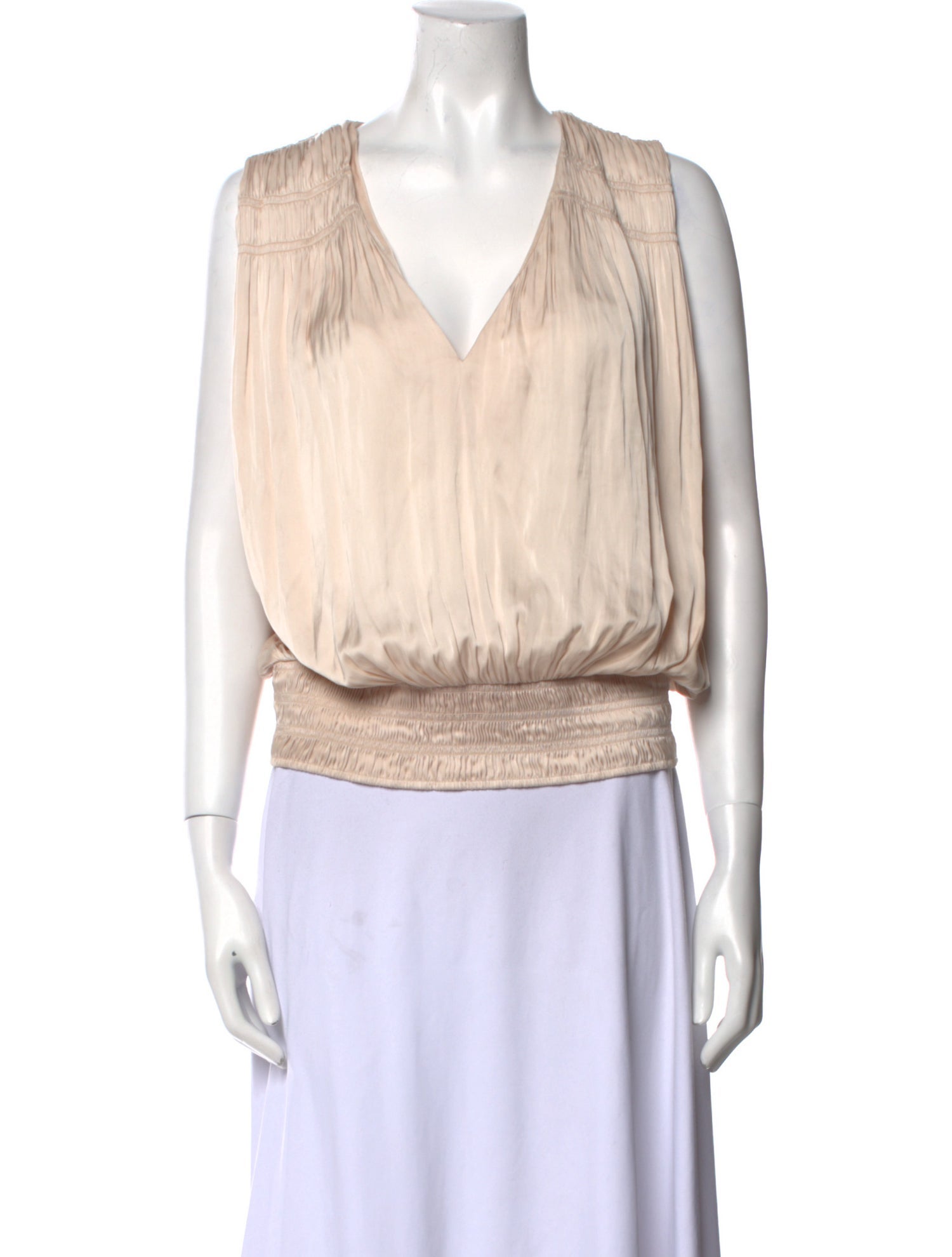 FRAME V-Neck Sleeveless Crop Top