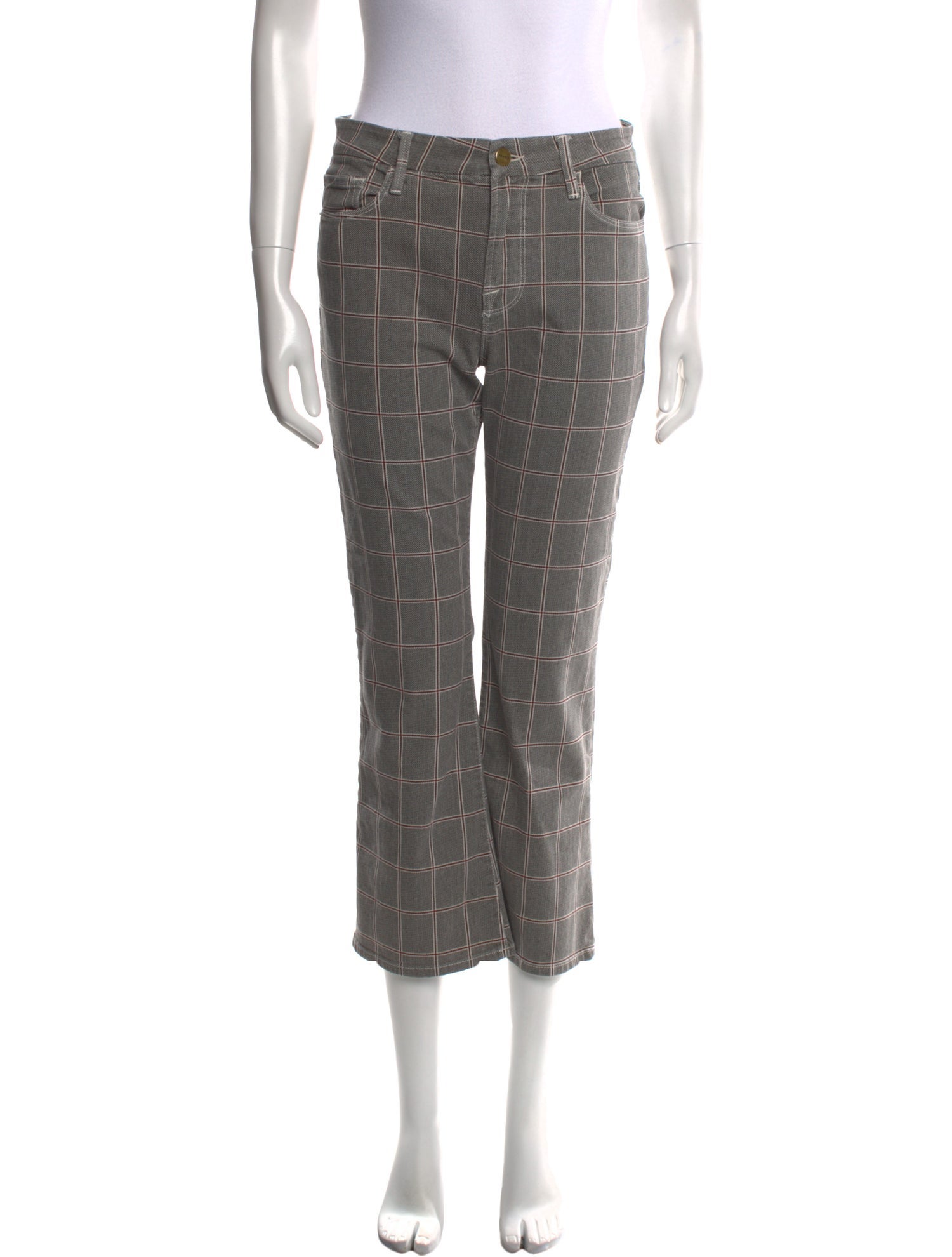 FRAME Plaid Print Wide Leg Pants
