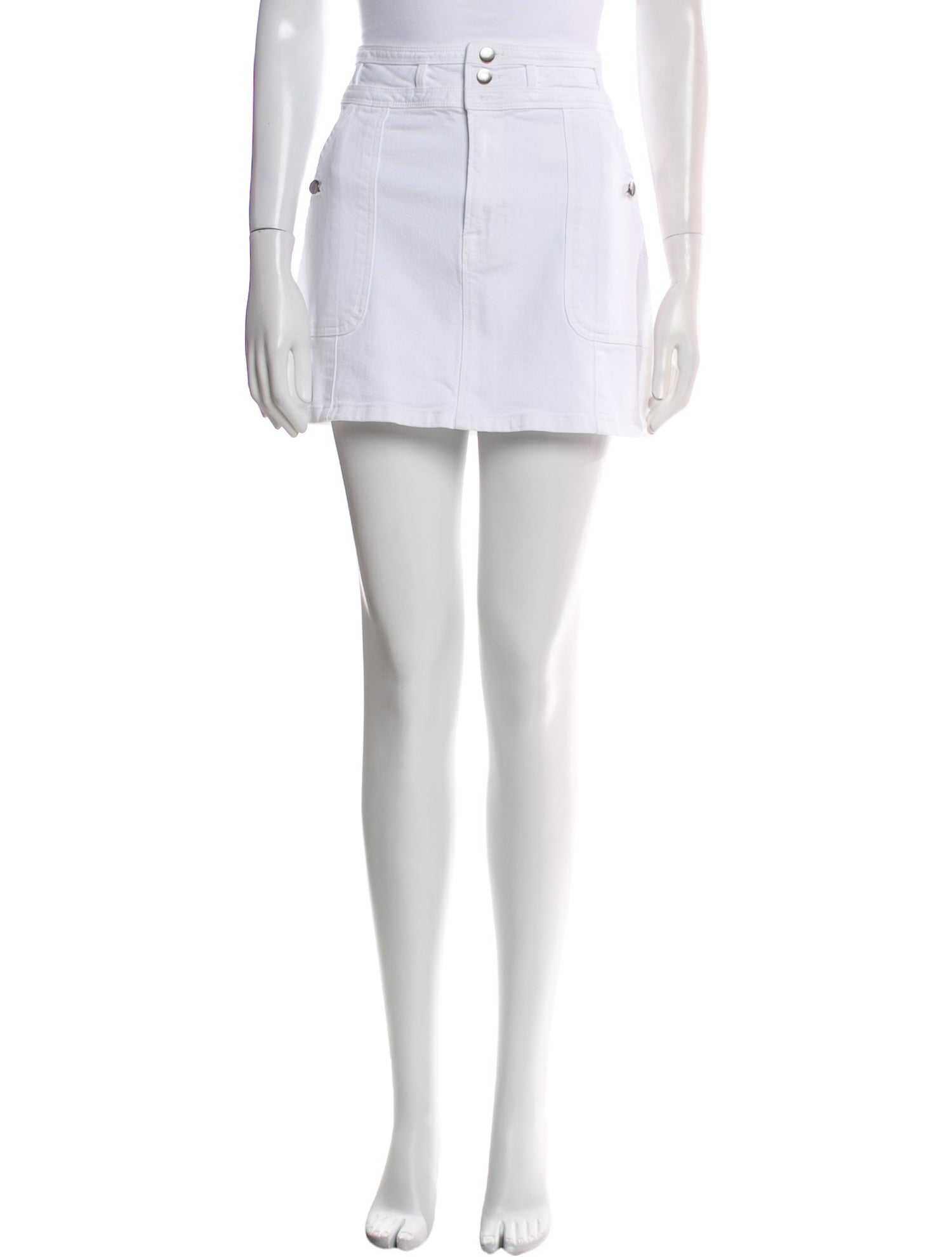 FRAME Raw-Edge Trim Mini Skirt