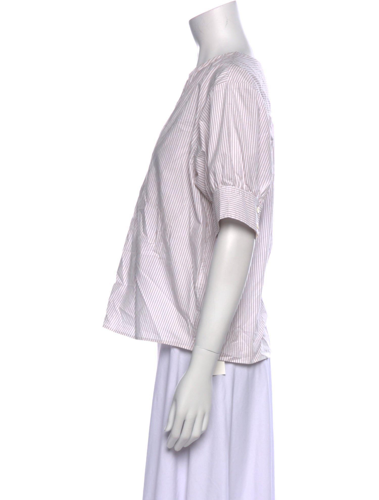 FRAME Striped V-Neck Blouse