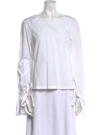 FRAME Bateau Neckline Long Sleeve Blouse