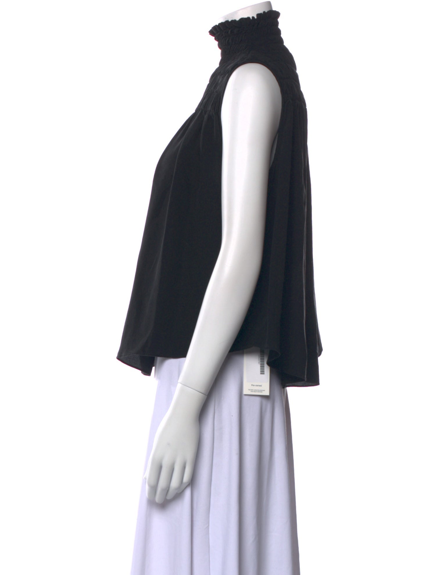 FRAME Silk Mock Neck Blouse