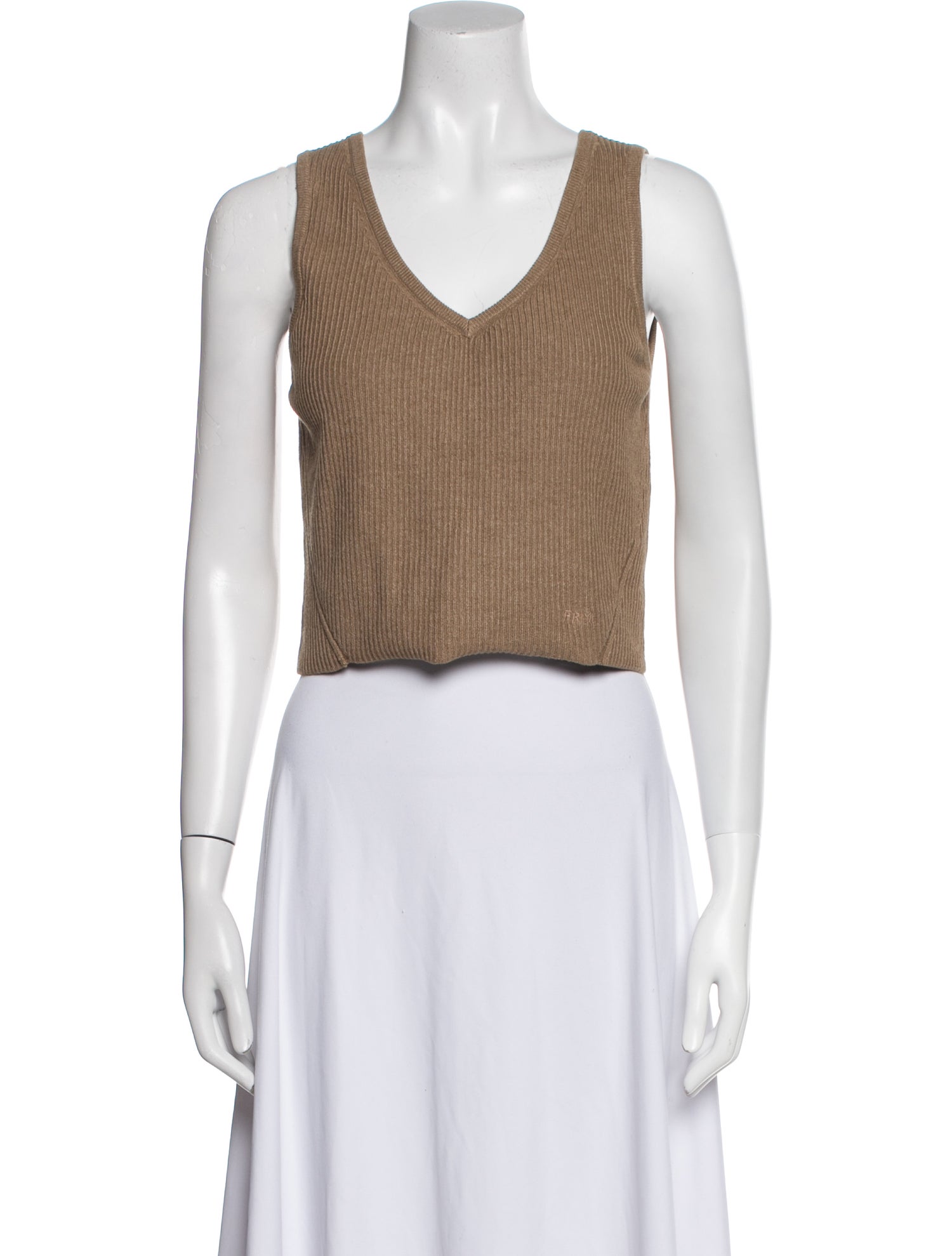 FRAME V-Neck Sleeveless Crop Top