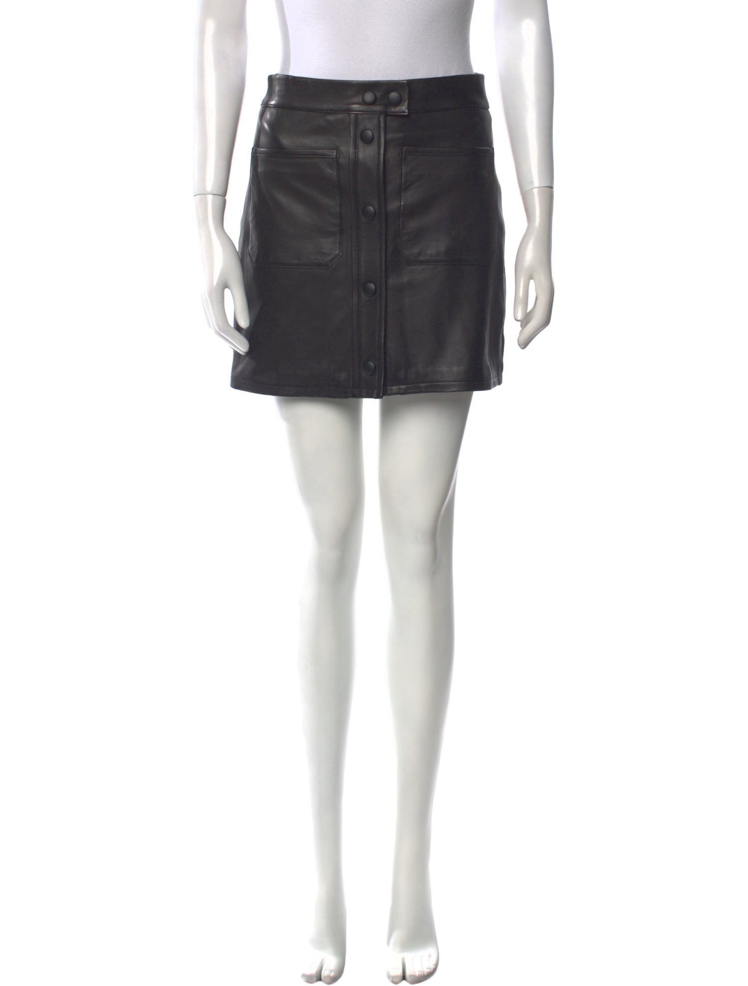FRAME Lamb Leather Mini Skirt
