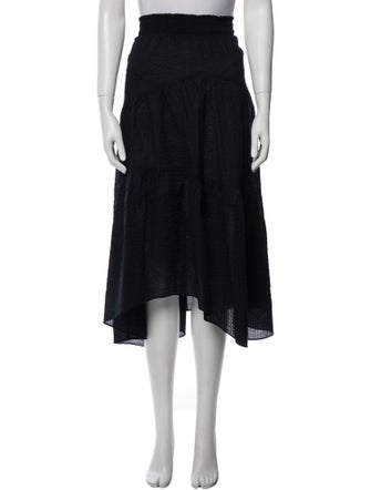 FRAME Ruffle Embellishment Midi Length Skirt