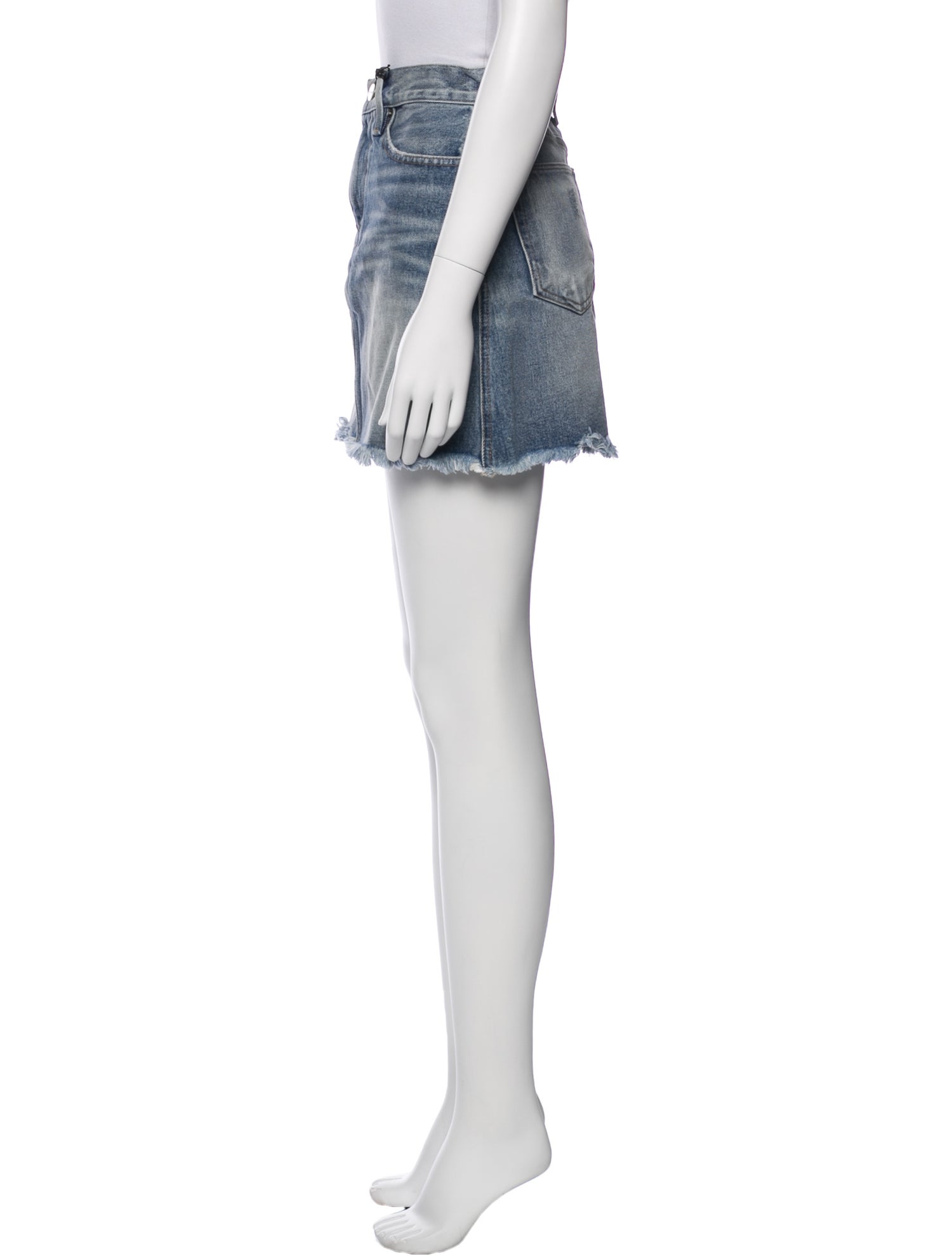 FRAME Distressed Accents Mini Skirt