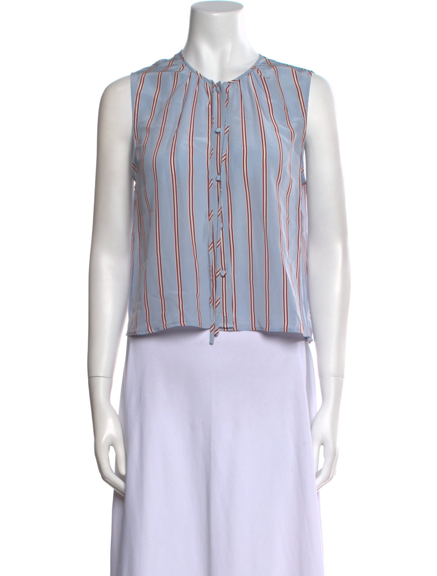 FRAME Silk Striped Crop Top