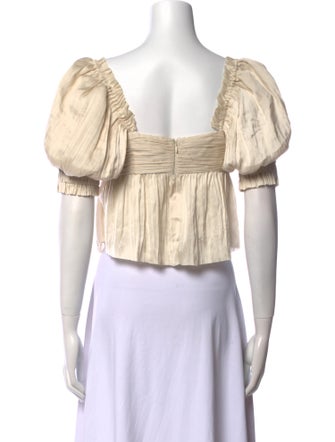 FRAME Square Neckline Short Sleeve Crop Top