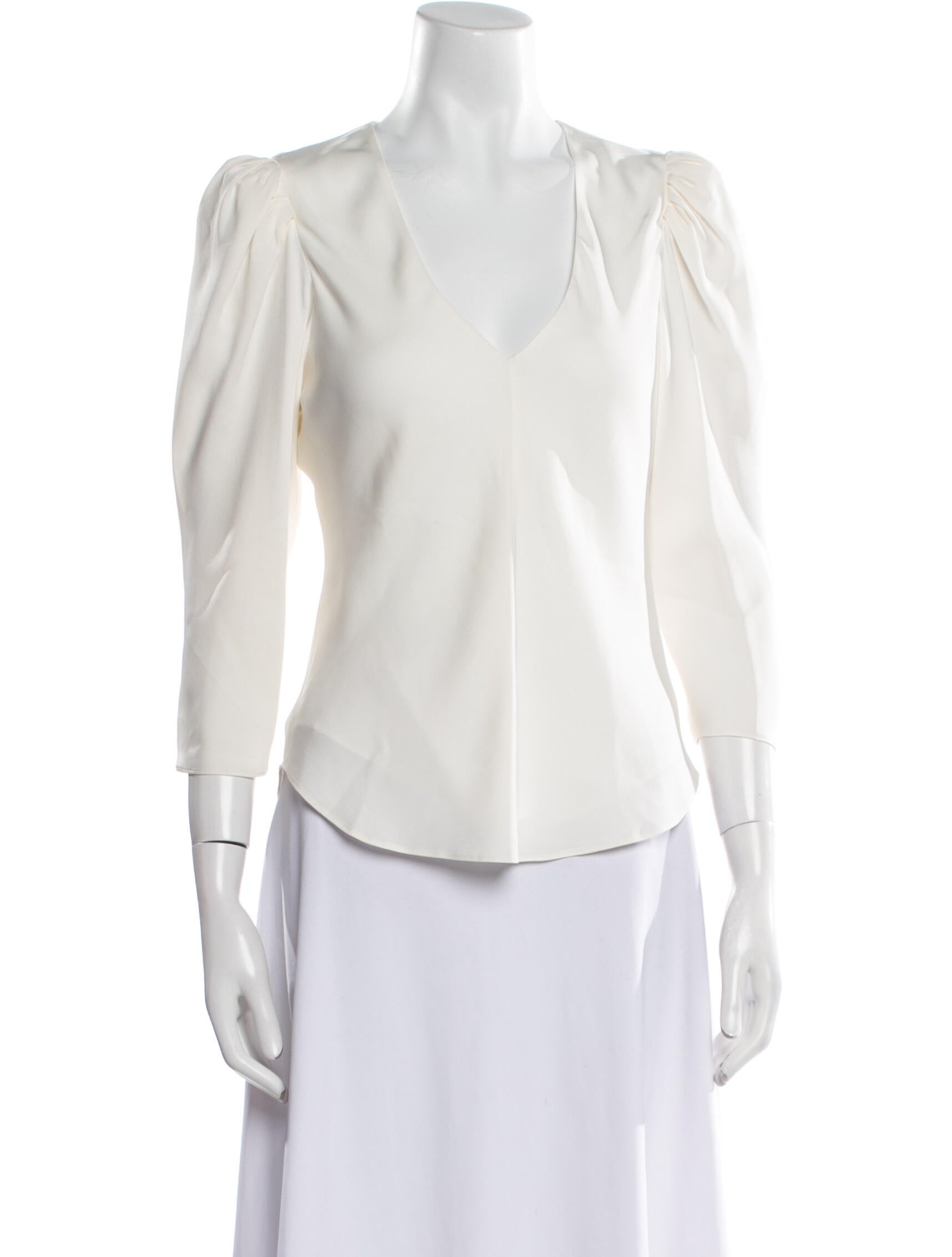 FRAME Silk V-Neck Blouse