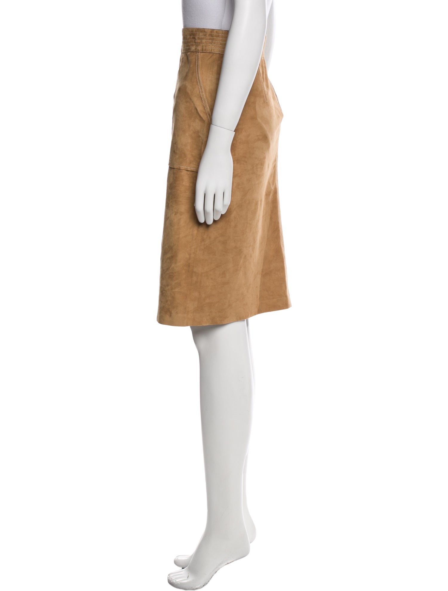 FRAME Suede Knee-Length Skirt