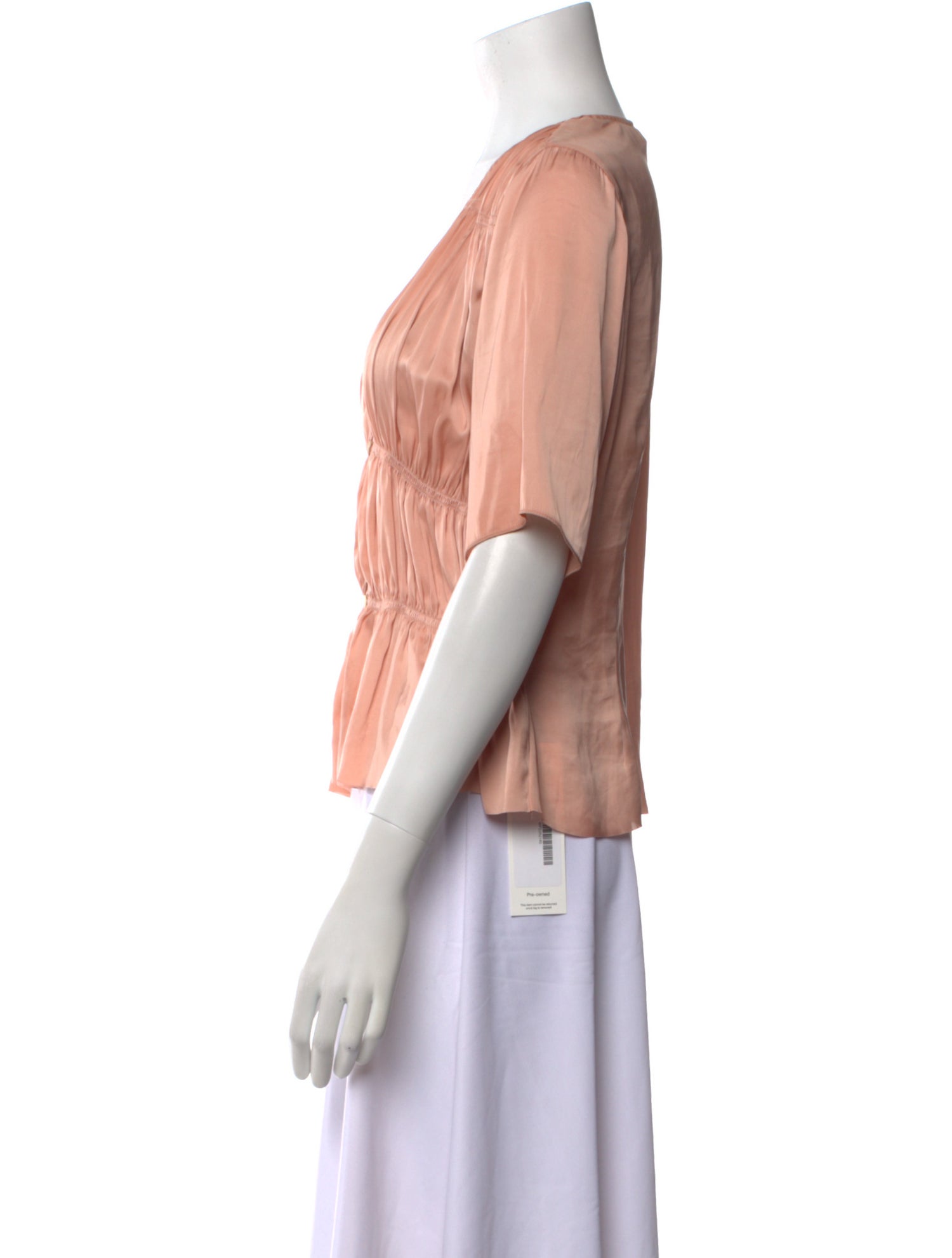 FRAME V-Neck Short Sleeve Blouse