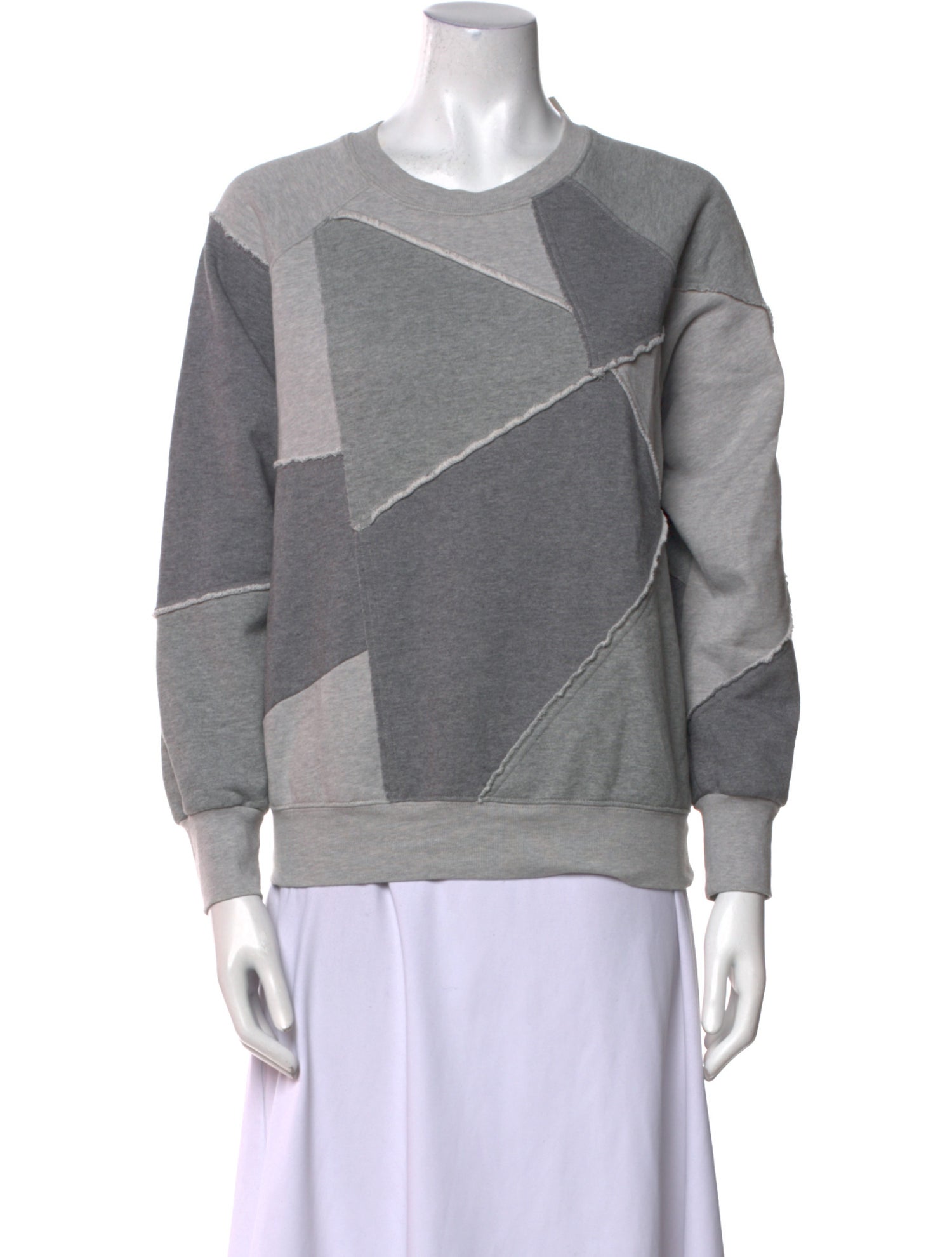 FRAME Colorblock Pattern Crew Neck Sweatshirt