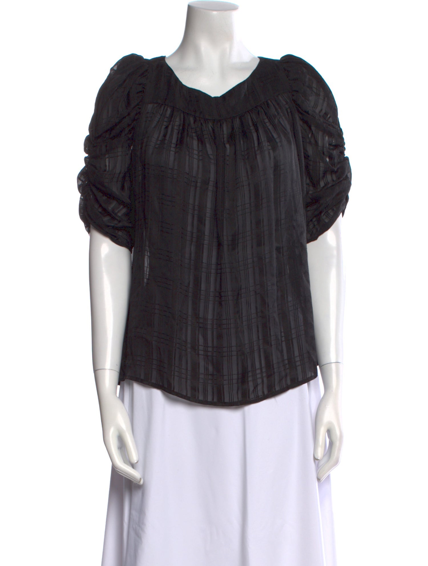 FRAME Silk Scoop Neck Blouse