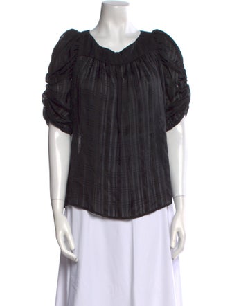 FRAME Silk Scoop Neck Blouse