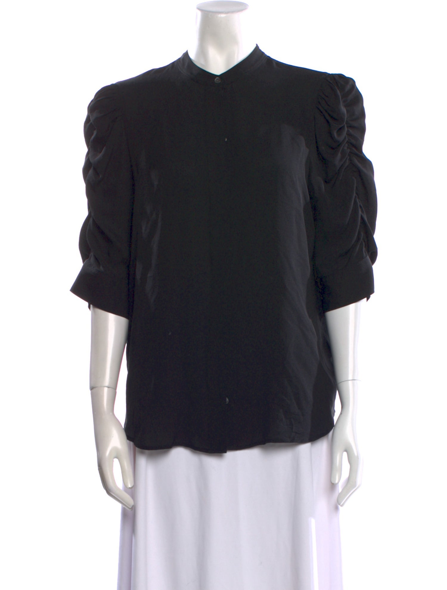 FRAME Silk Crew Neck Blouse