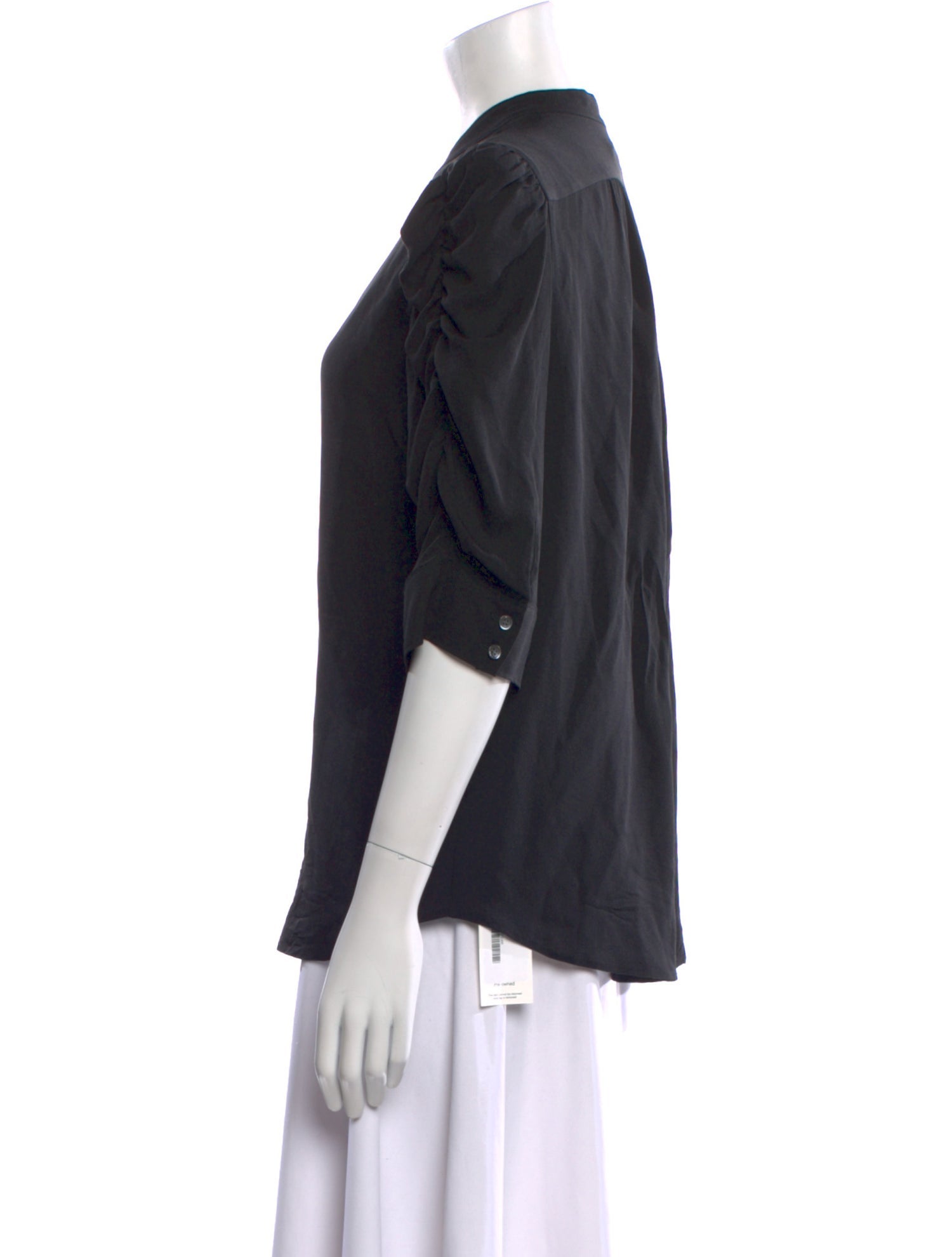 FRAME Silk Crew Neck Blouse