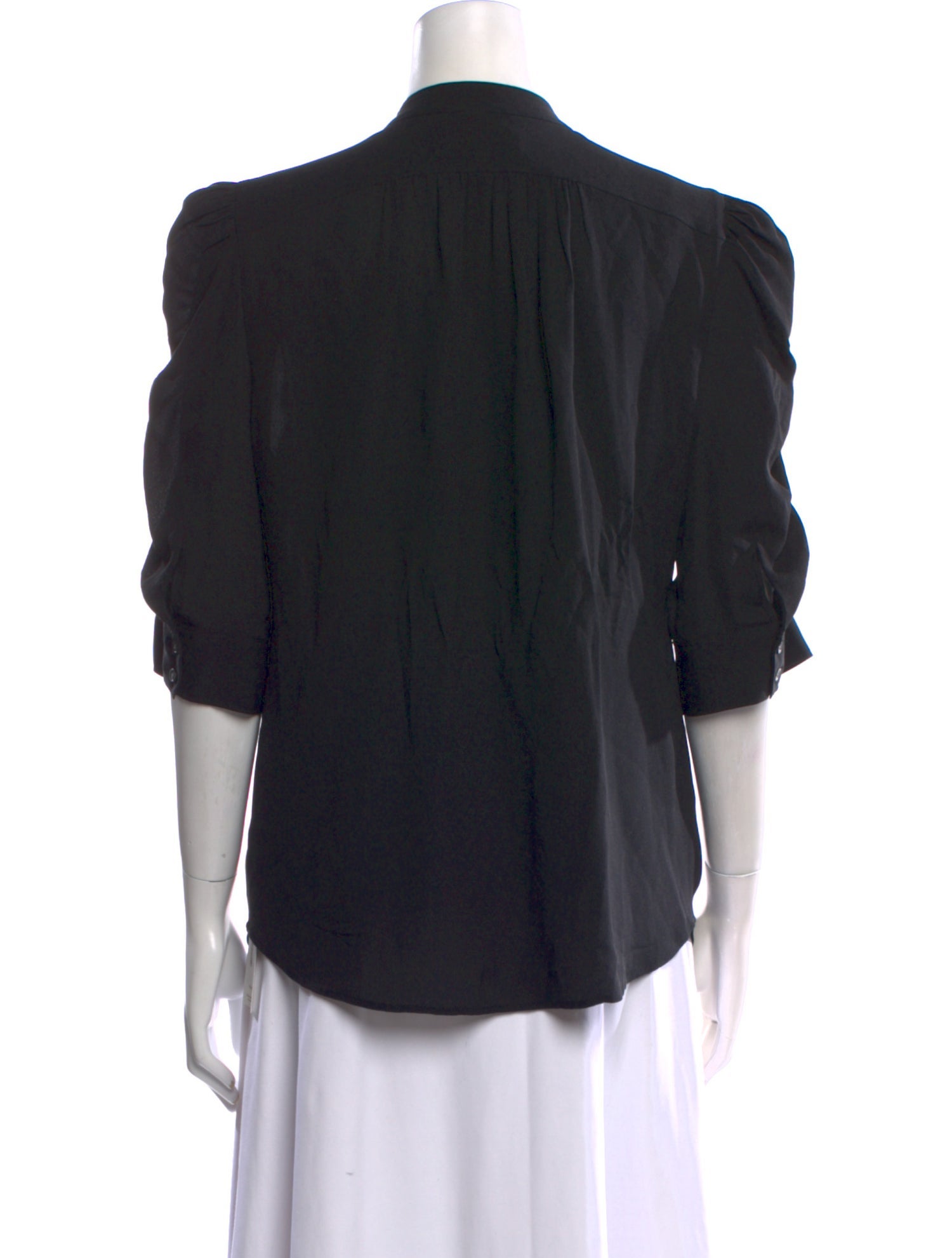 FRAME Silk Crew Neck Blouse
