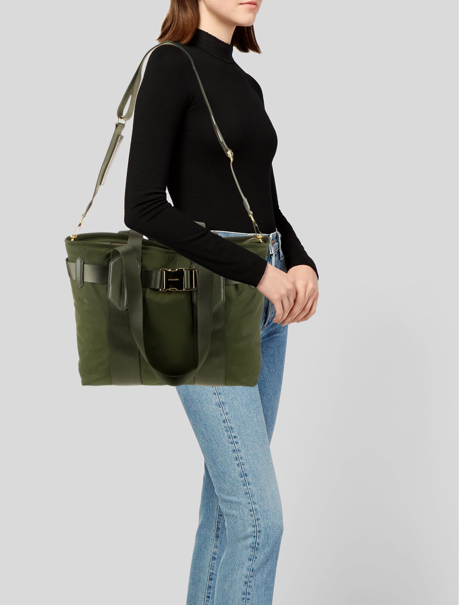 FRAME Nylon Top Handle Bag