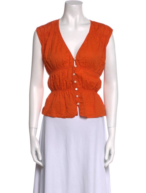 FRAME V-Neck Sleeveless Crop Top