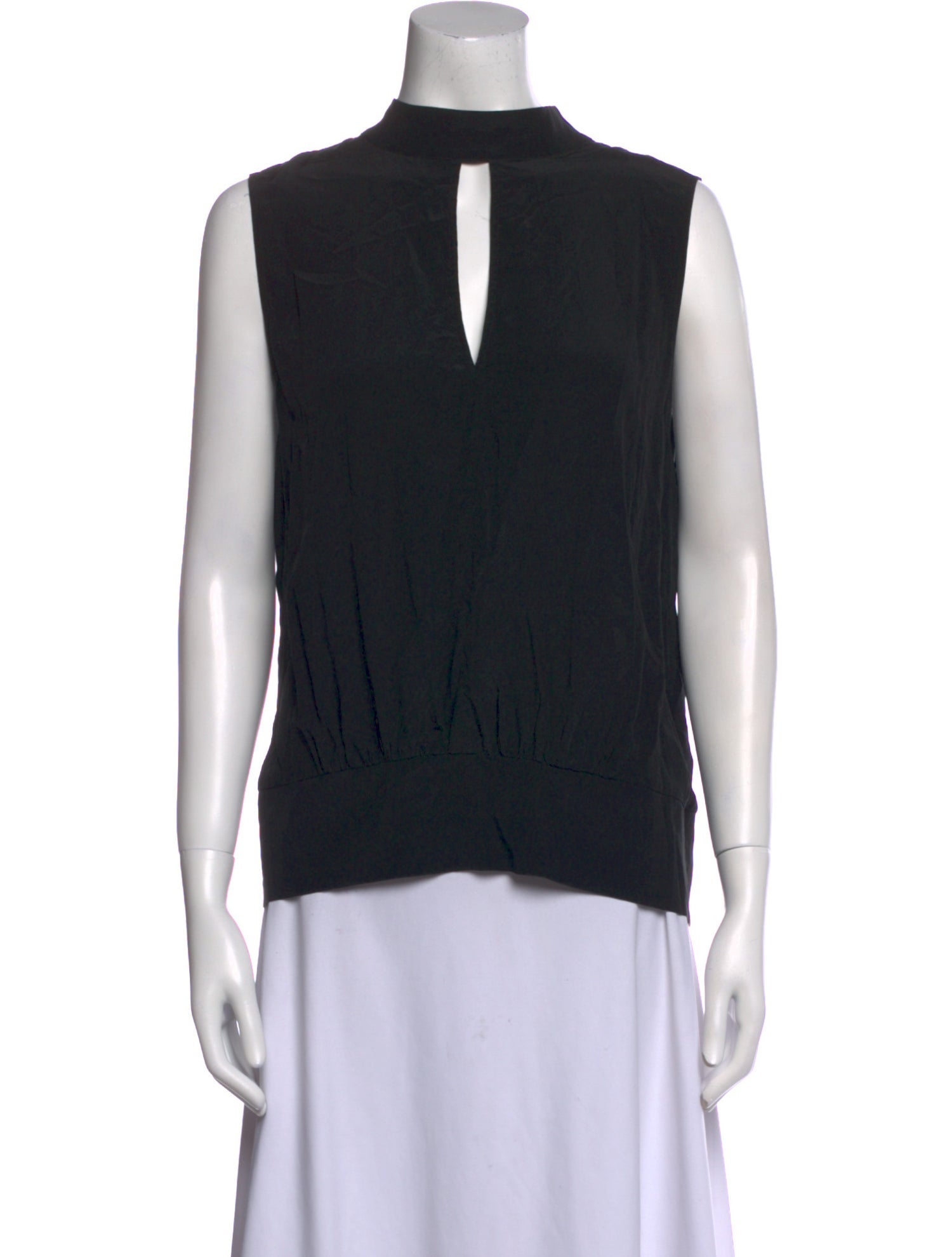 FRAME Silk Mock Neck Top