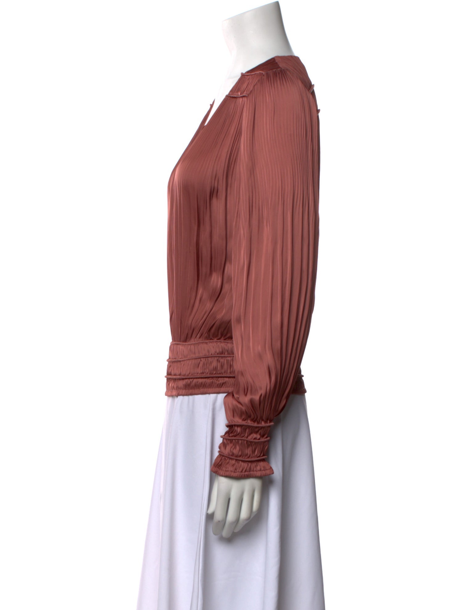 FRAME V-Neck Long Sleeve Blouse