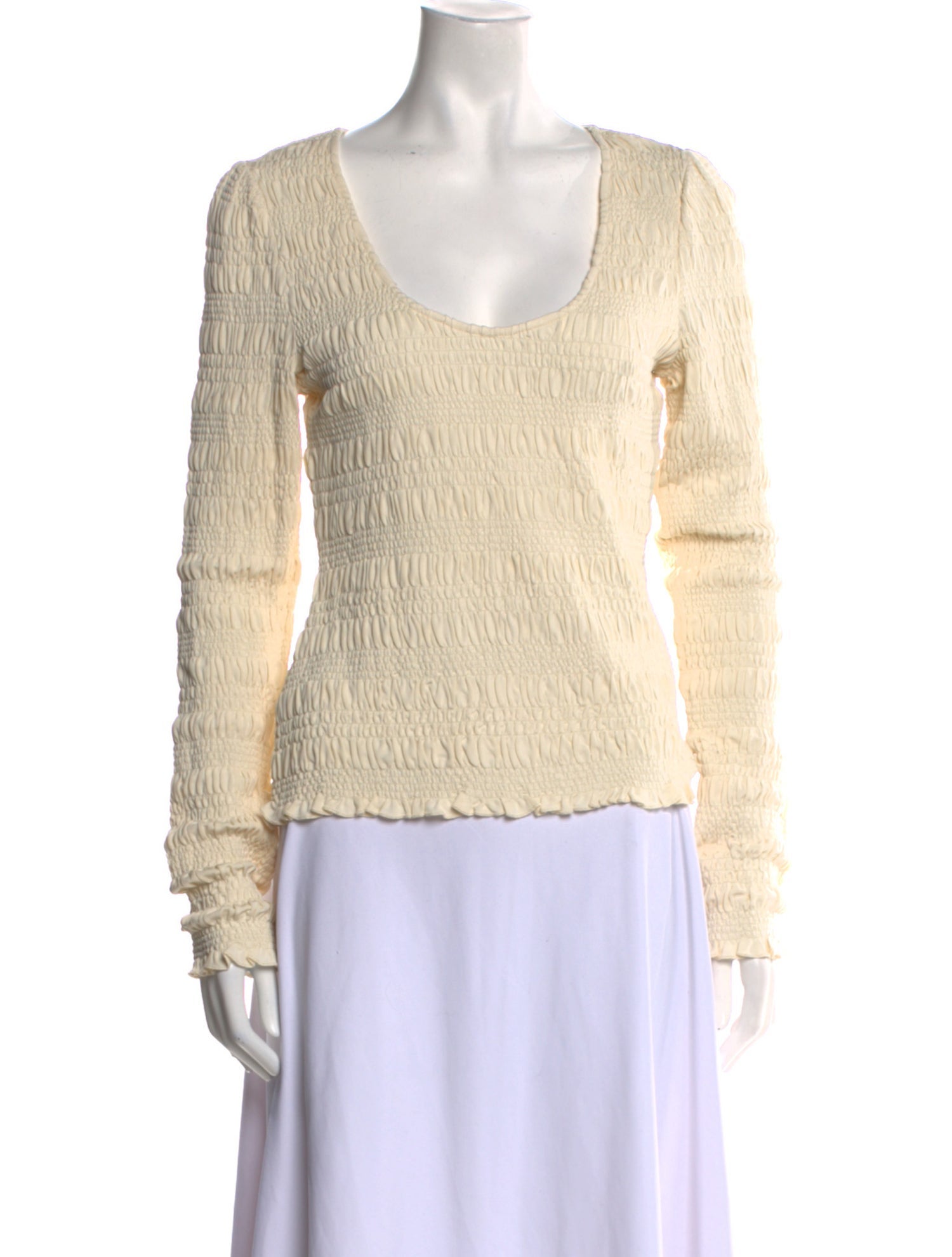 FRAME Scoop Neck Long Sleeve Top