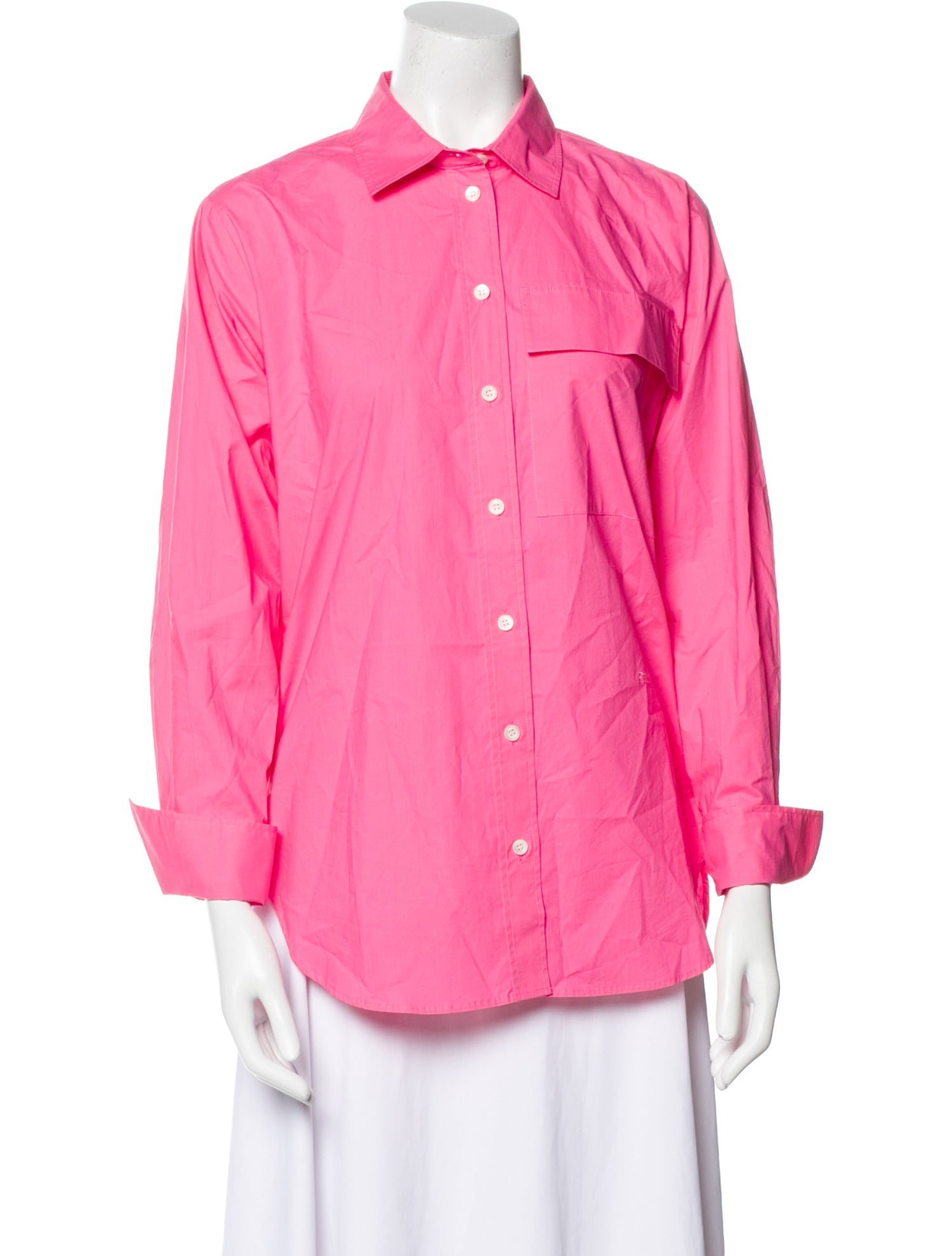FRAME Three-Quarter Sleeve Button-Up Top