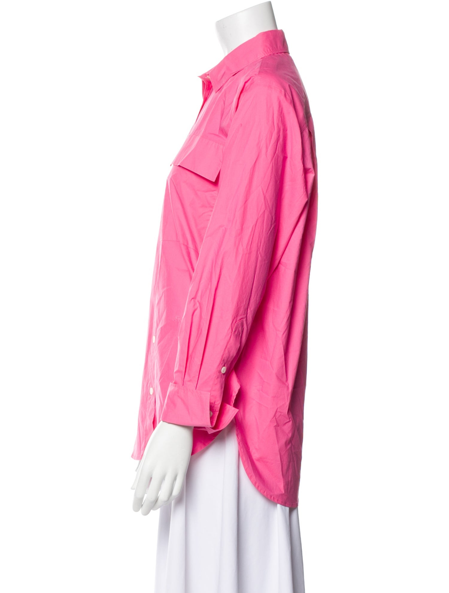 FRAME Three-Quarter Sleeve Button-Up Top