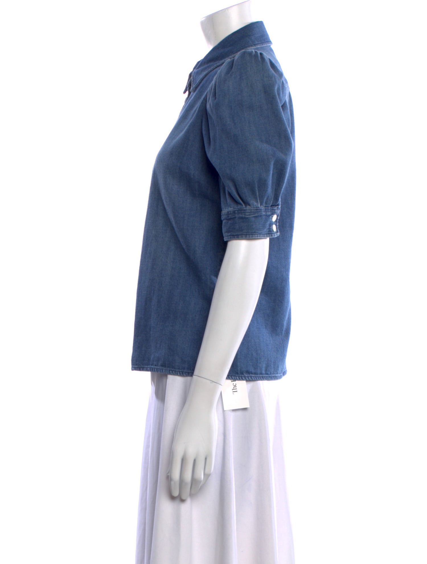 FRAME Three-Quarter Sleeve Button-Up Top