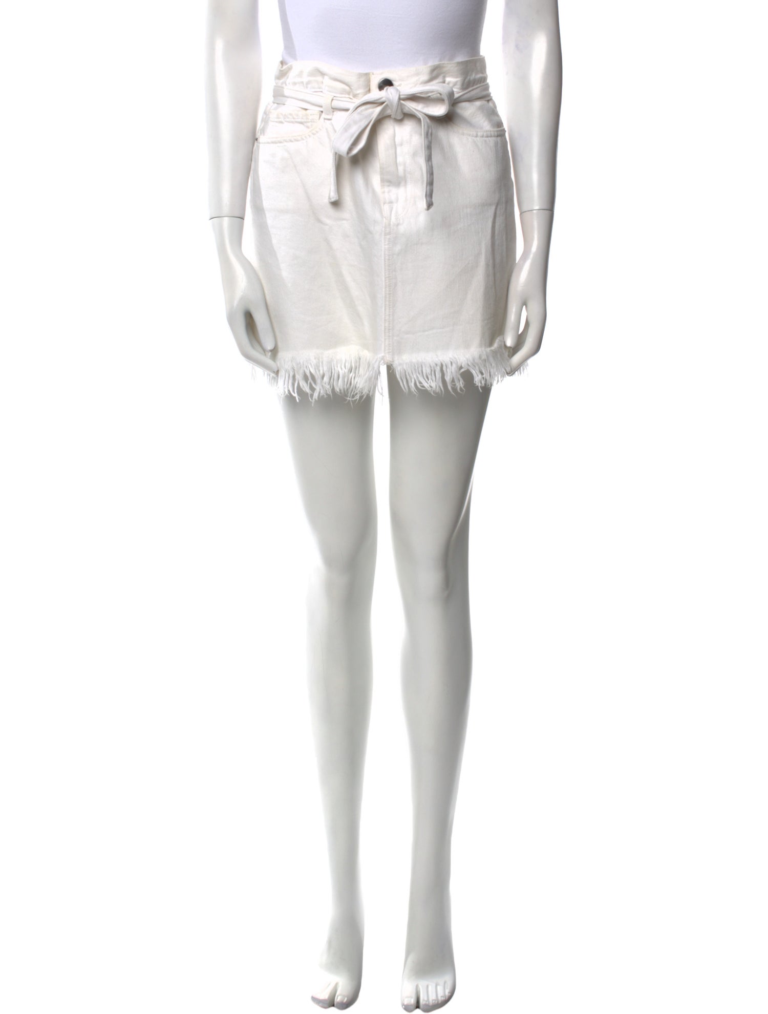 FRAME Raw-Edge Trim Mini Skirt