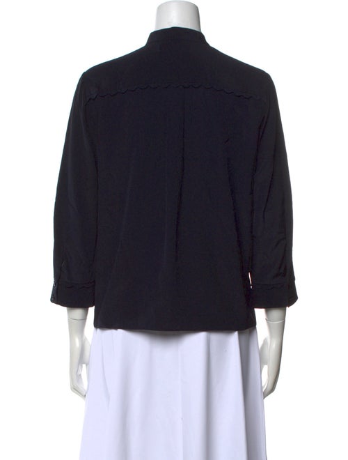 FRAME Silk Three-Quarter Sleeve Button-Up Top