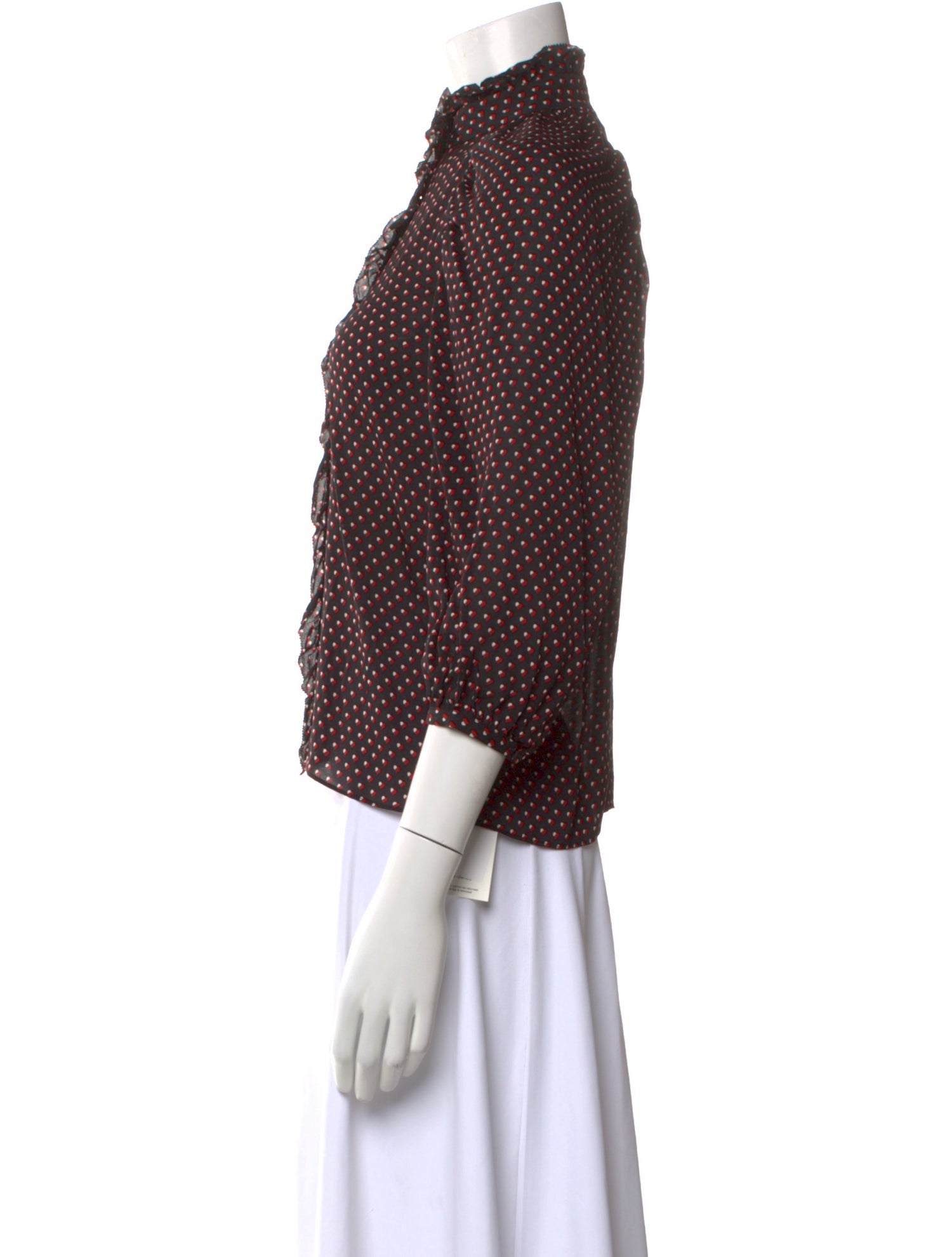 FRAME Silk Polka Dot Print Blouse