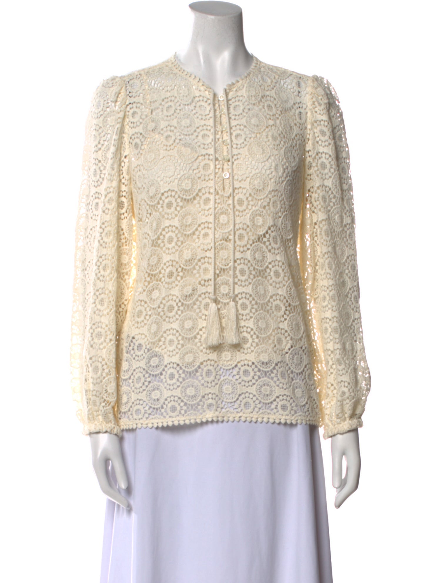 FRAME Lace Pattern Crew Neck Blouse w/ Tags