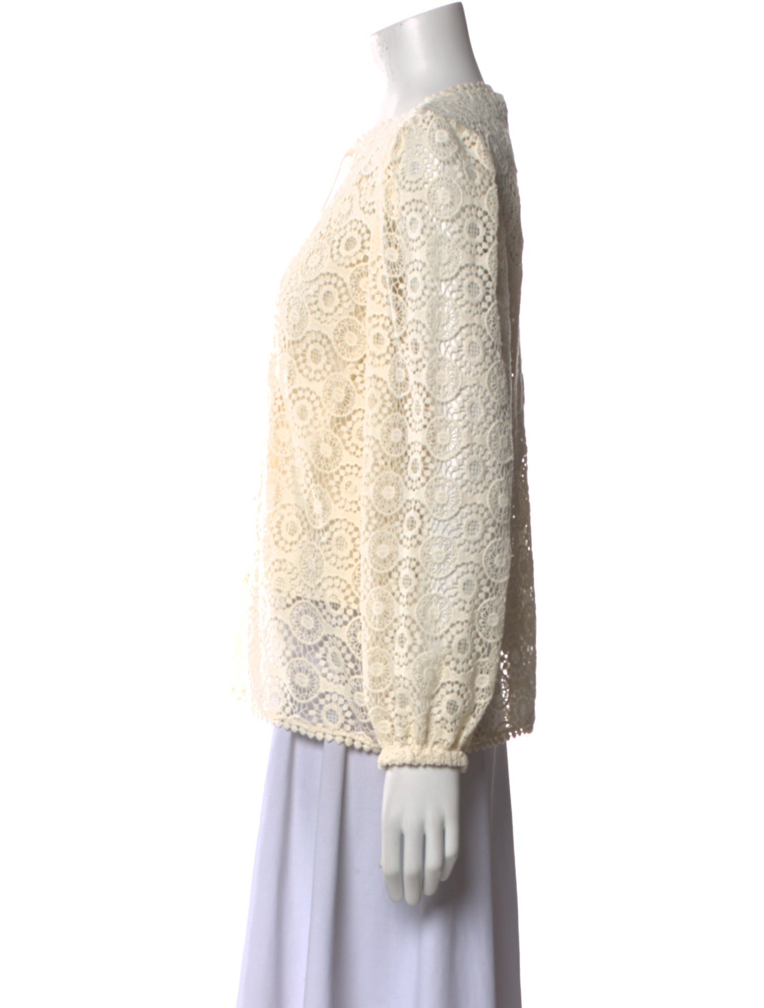 FRAME Lace Pattern Crew Neck Blouse w/ Tags