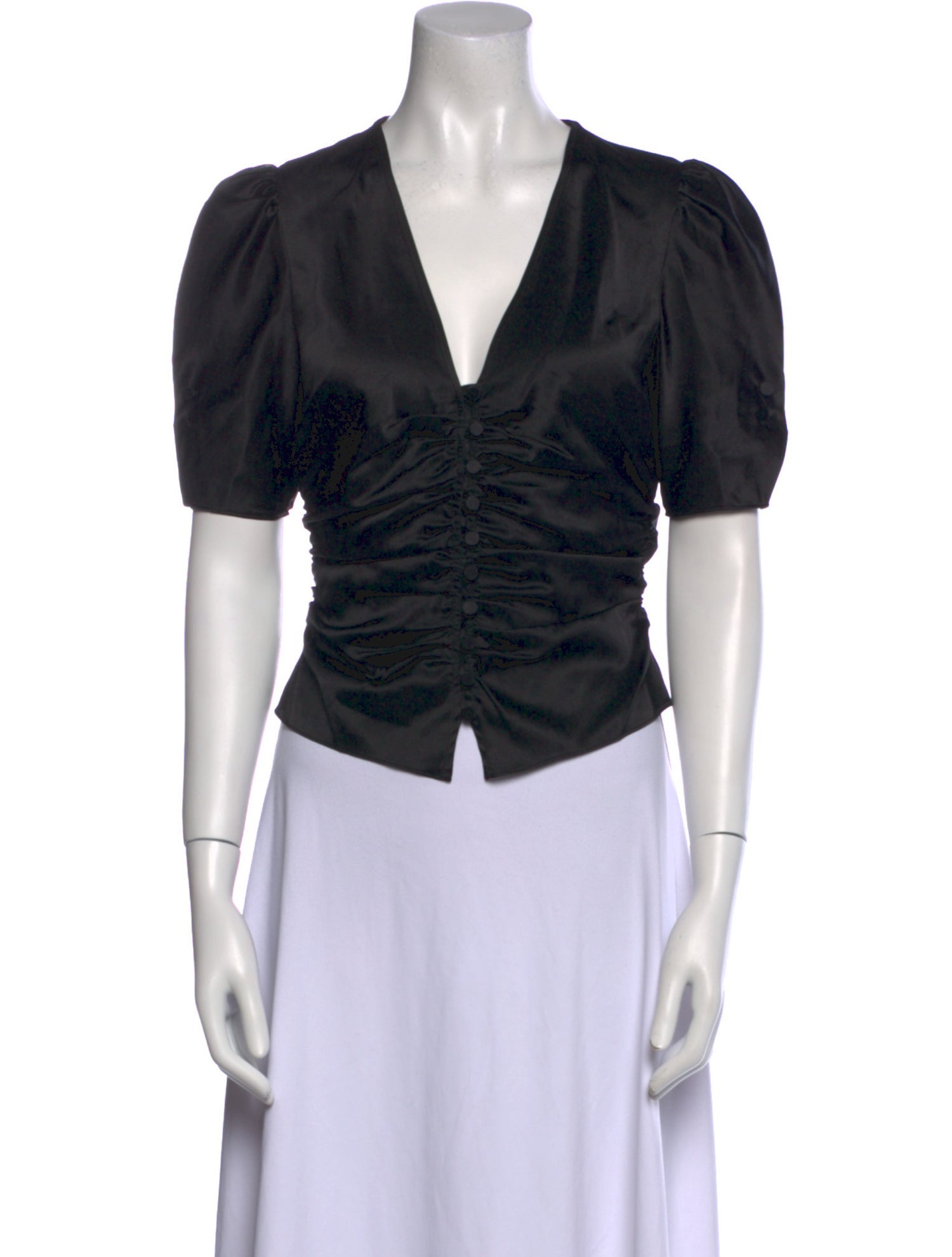 FRAME Silk V-Neck Crop Top