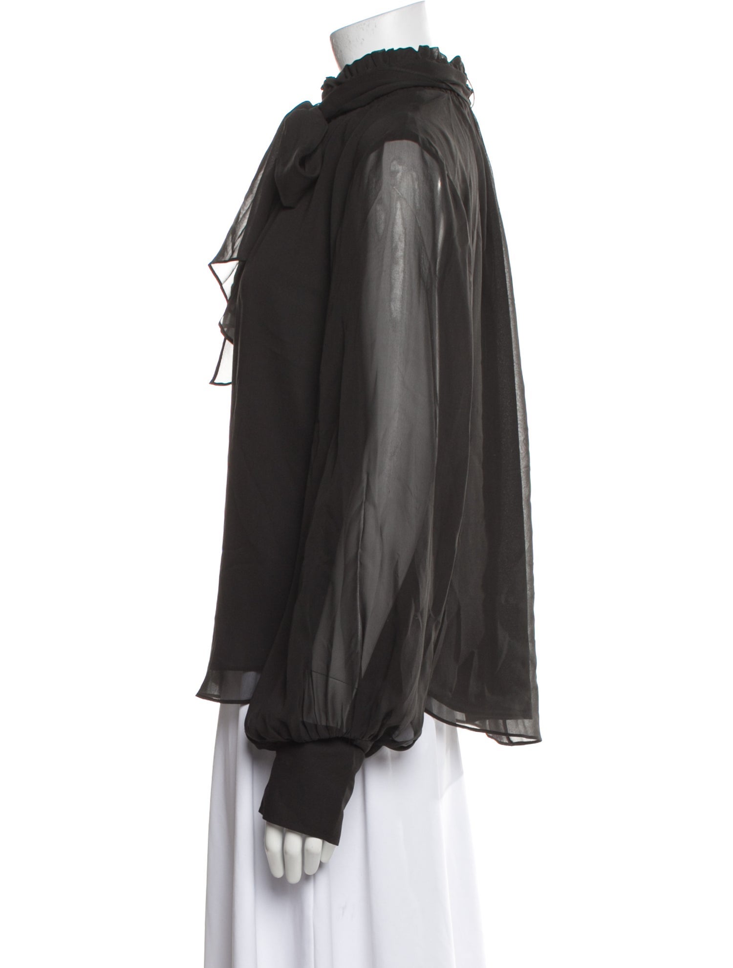 FRAME Silk Mock Neck Blouse