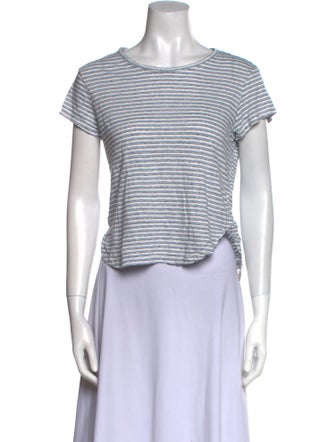 FRAME Linen Striped Crop Top