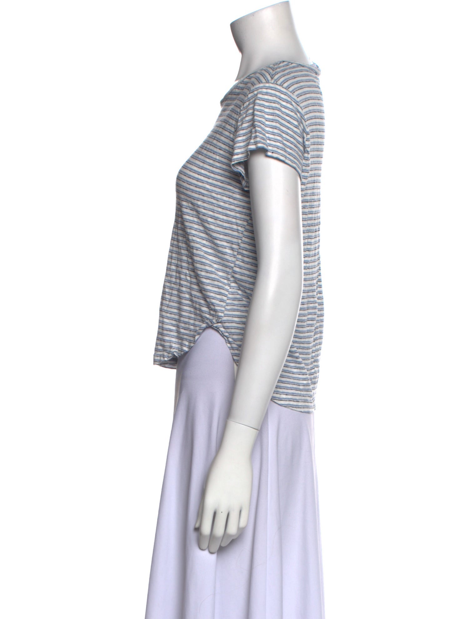 FRAME Linen Striped Crop Top