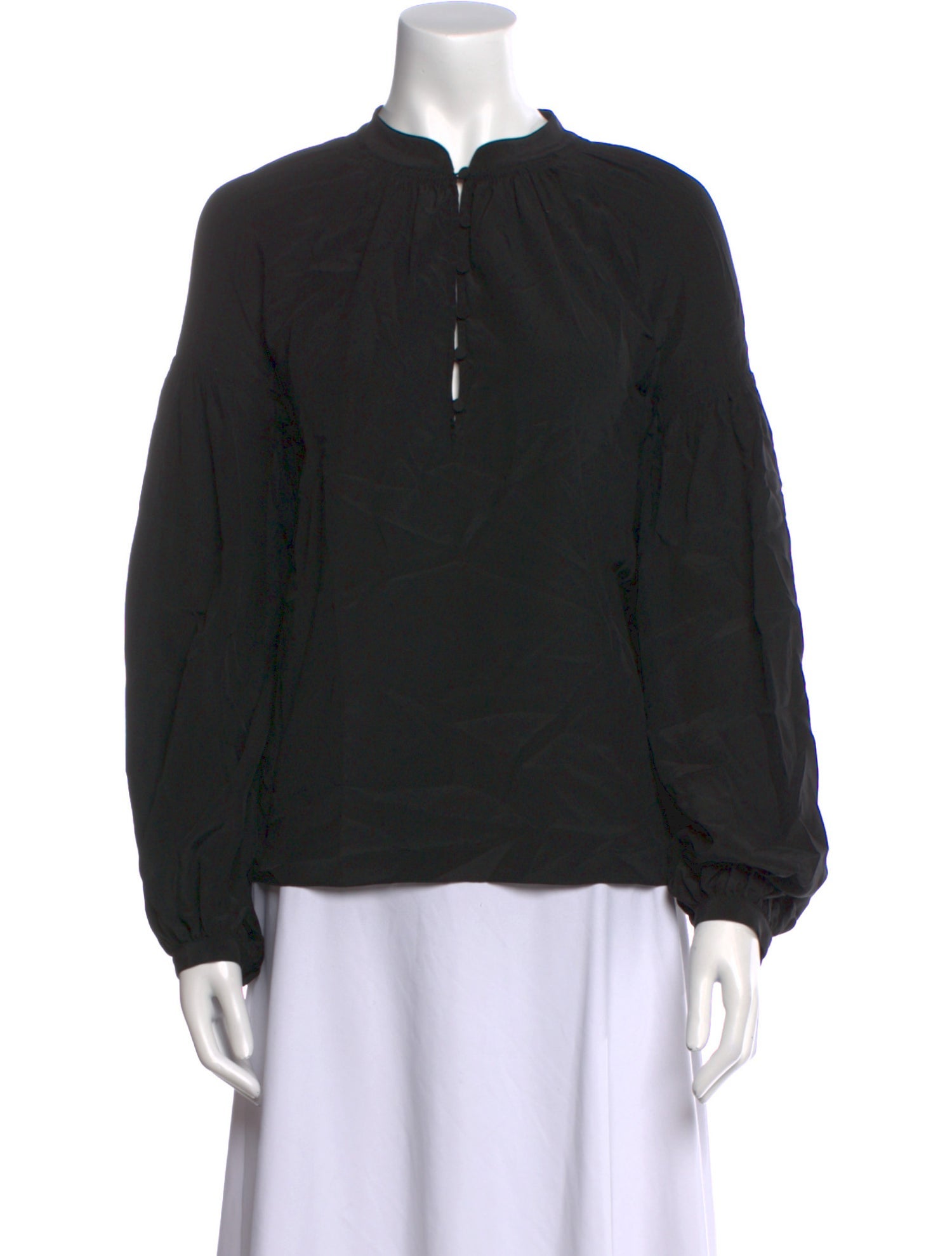 FRAME Silk Mock Neck Sweatshirt