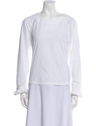 FRAME Bateau Neckline Long Sleeve Blouse