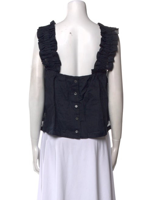 FRAME Square Neckline Short Sleeve Crop Top