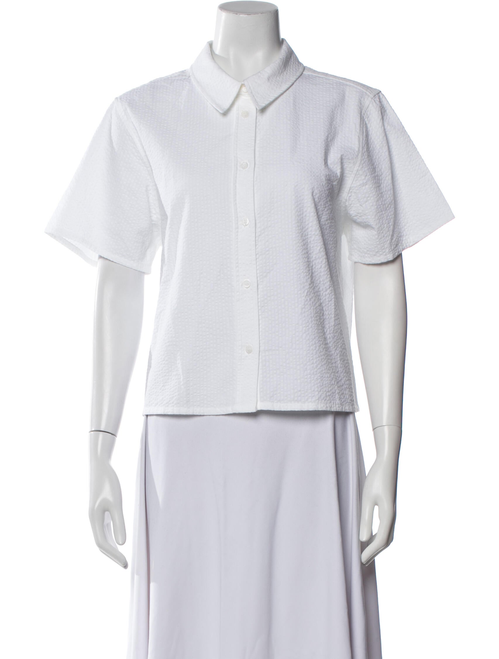 FRAME Short Sleeve Button-Up Top